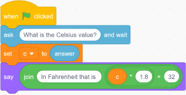 C to F example